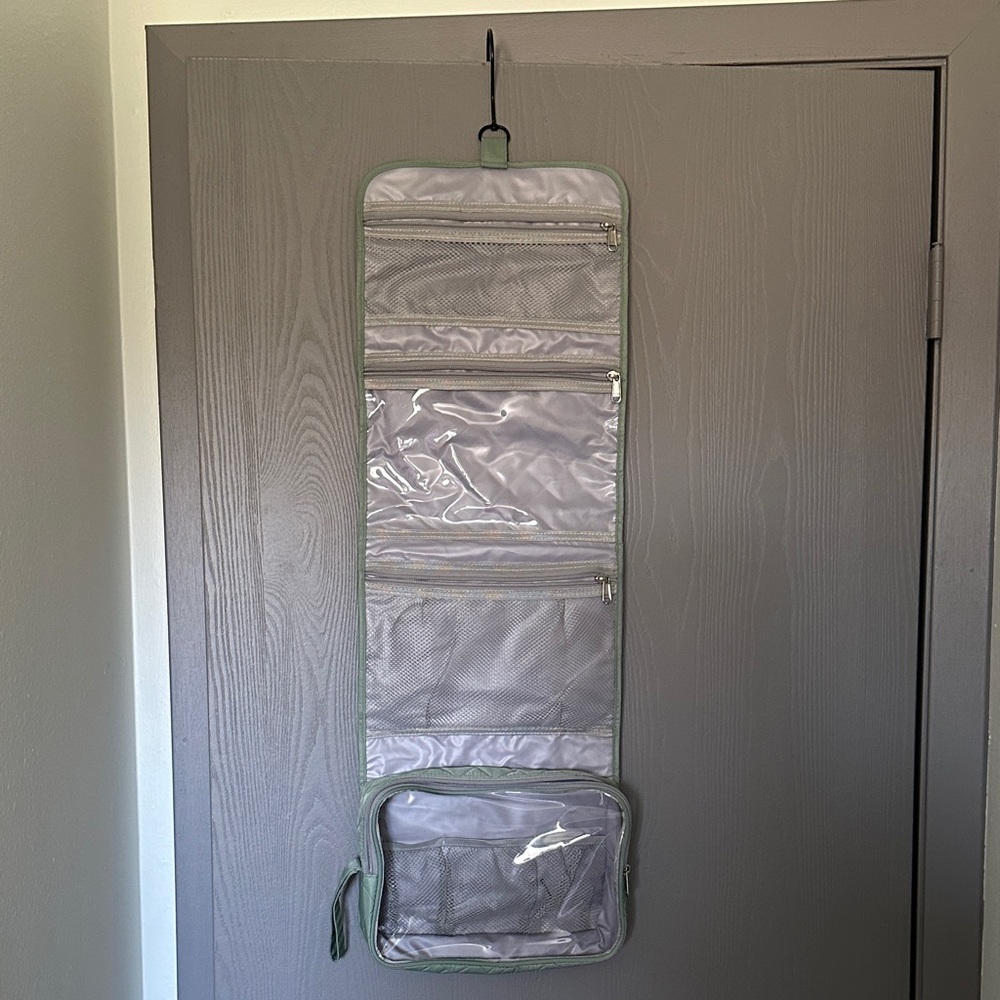 Quilted Sage Green Travel Organizer Bag